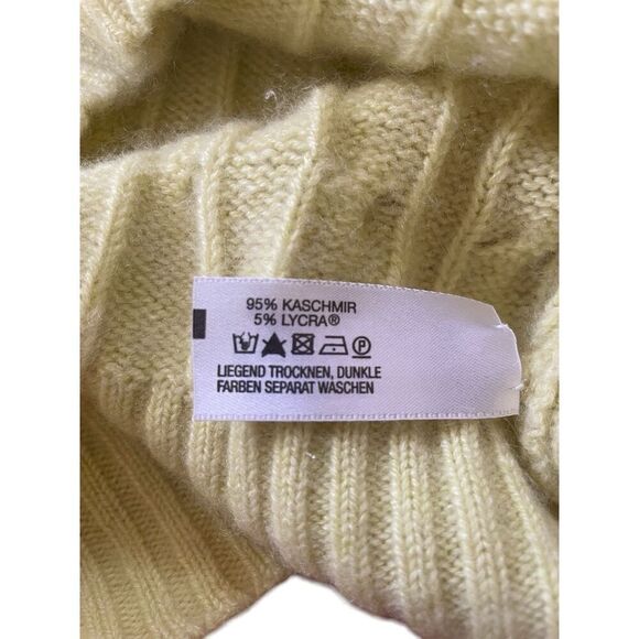 UNGER COLLECTION Women’s M Cashmere cardigan Light yellow Button Up Long Sleeve - Picture 5 of 11